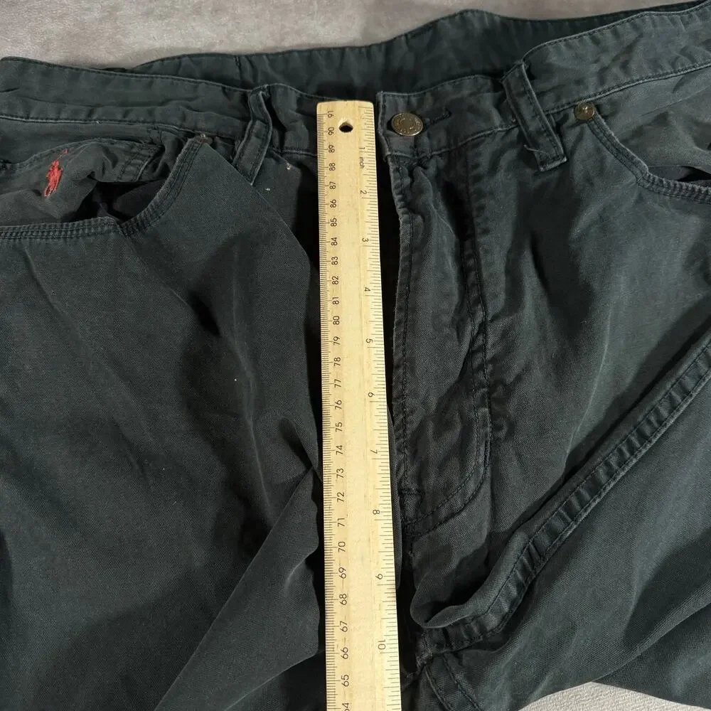 Polo Ralph Lauren Embroidered Logo Black Pants 36 28 Casual Preppy 100% Cotton